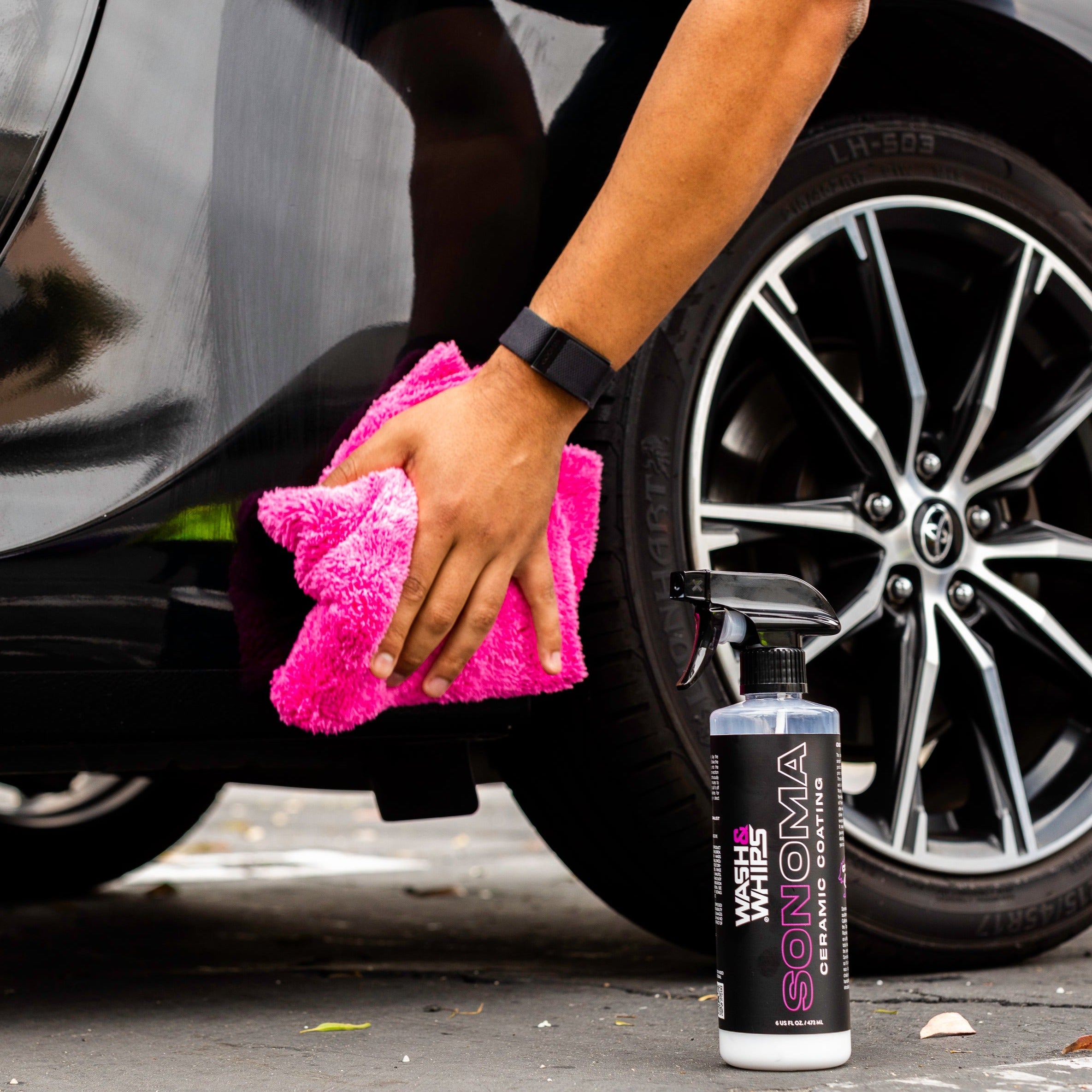 WASH&WHIPS SEAL - Seal & Shine Kit (Step 3) Ceramic Spray, Tire Shine, Rubber & Trim Shine