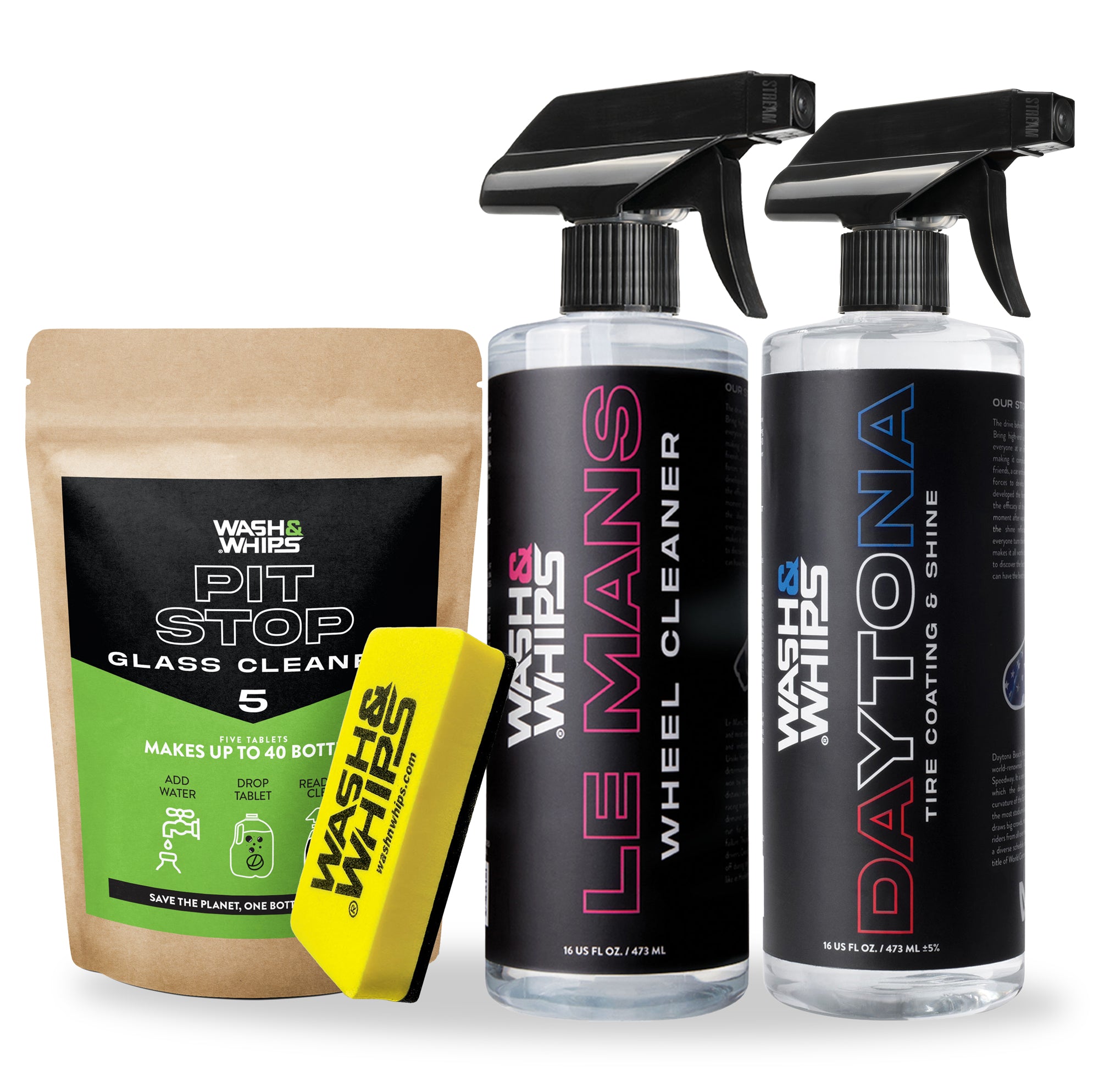 WASH&WHIPS Wheel & Tire Wash & Shine Kit - $48 Value